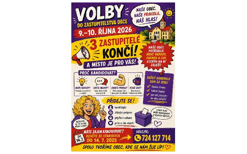 Aktuality - Dokumenty k volbám konaných 9. a 10. října 2026 do zastupitelstev obcí.